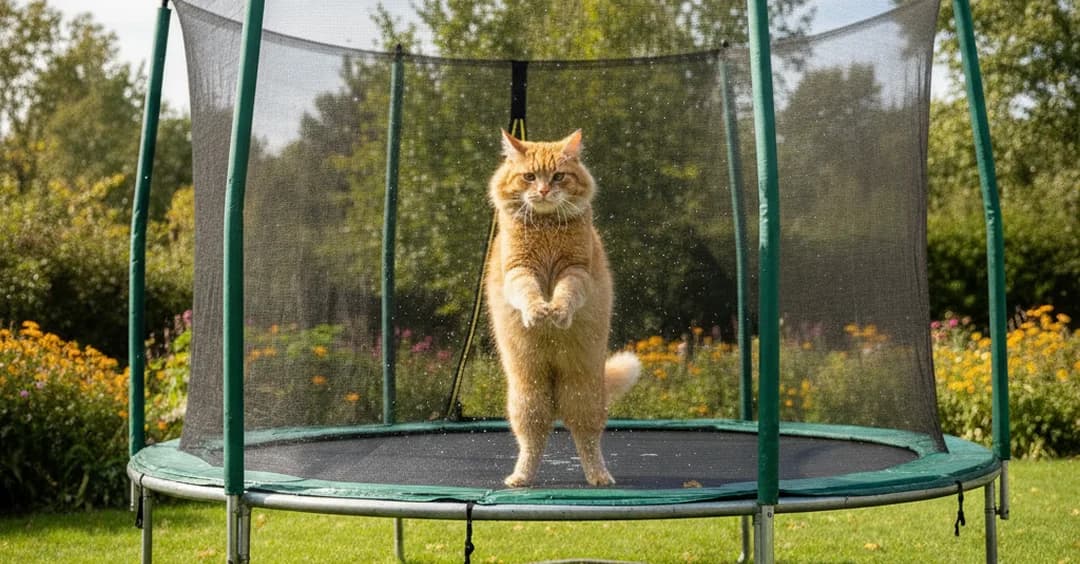Animal Jumping on Trampoline Video