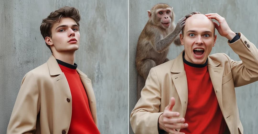 Monkey Grabbing Hair Video Generator