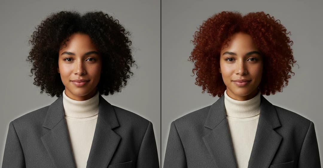 AI Auburn Hair Color Effect